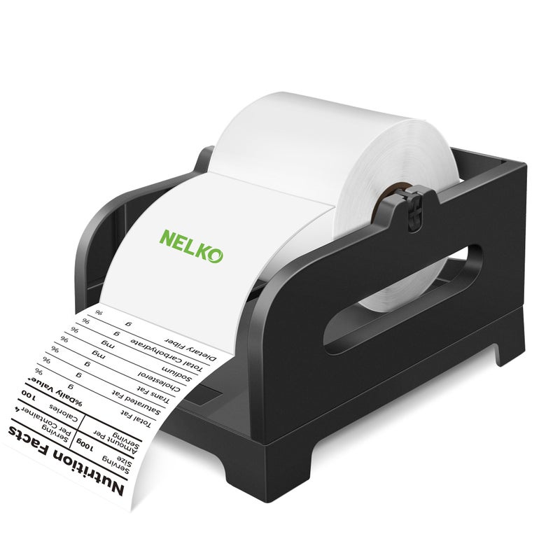 Nelko Label Holder, Thermal Label Holder for Rolls and Fan-Fold Labels, Shipping Label Roll Holder for Desktop Label Printer Shipping Supplies Industrial Labels Accessory for Home, Office (Black) - Image 1